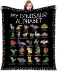 Фланелевые флисовые одеяла с динозавром и алфавитом на день рождения, Рождество, День благодарения, выпускной, свадебный подарок, подходит для дивана