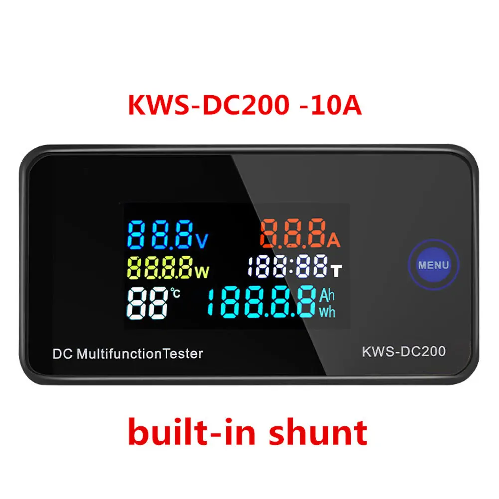 

KWS-DC200-10/50/100A DC Digital Voltmeter Ammeter With Full Angle Of View LCD Screen Display Power Energy Multimeter No Battery