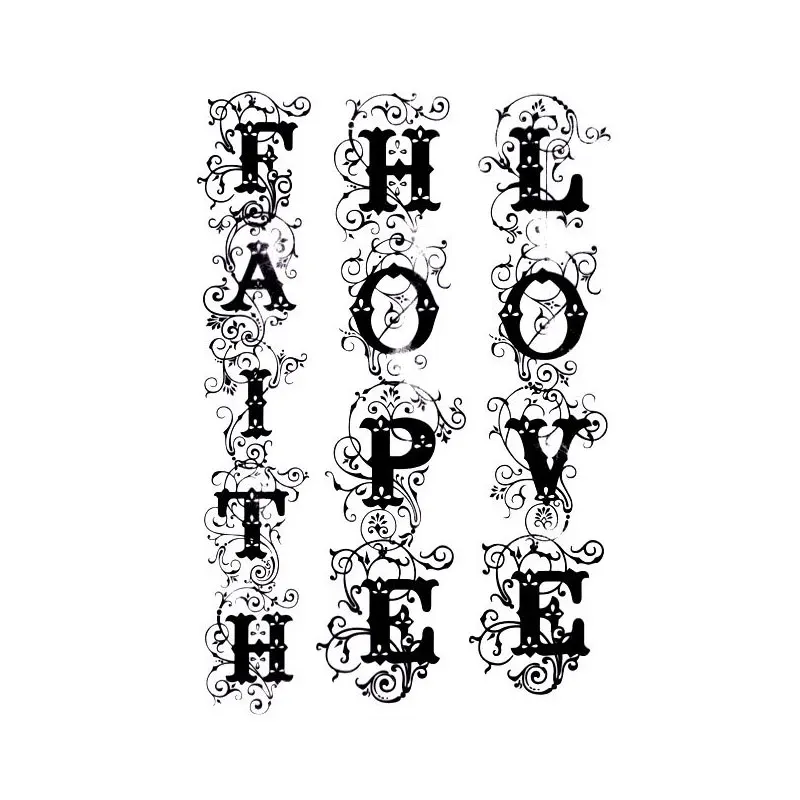 

Scrapbook DIY photo cards account rubber stamp clear stamp transparent Handmade card stamp FLOWER LACE FAITH HOPE LOVE