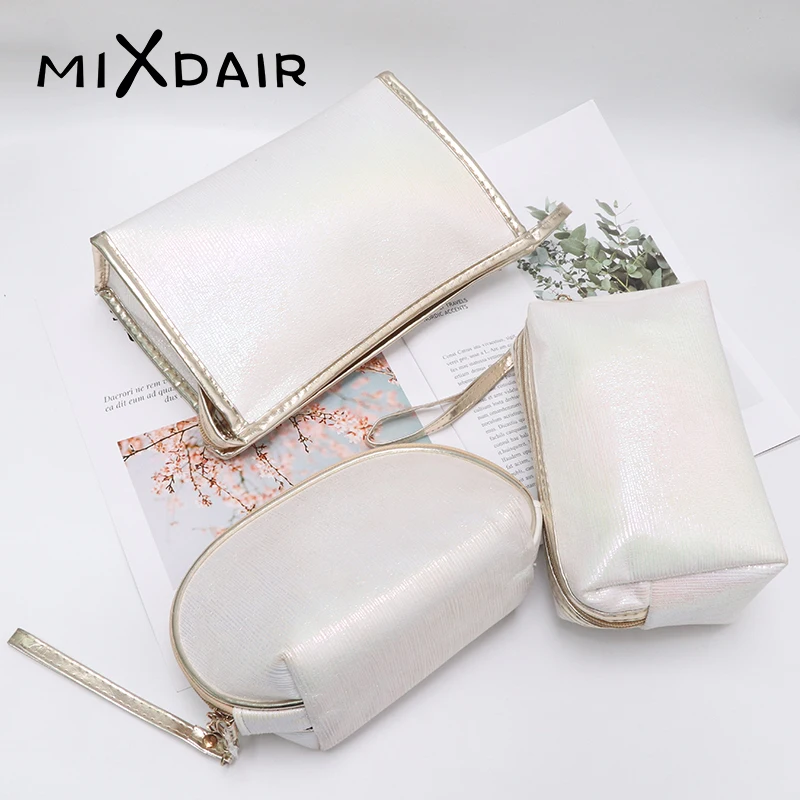 MIXDAIR Makeup Bags Gold Silk Women Cosmetic Bag Make Up Organizer Holder Waterproof Handbag Zipper Multifunction Beauty | Красота и