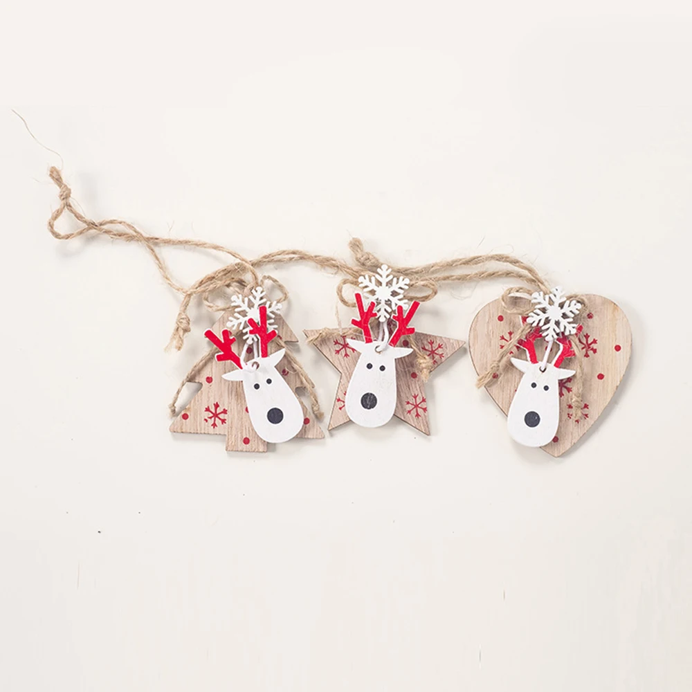 3 шт. украшения с рождественской елкой Рождественская висящая Снежинка лосиная