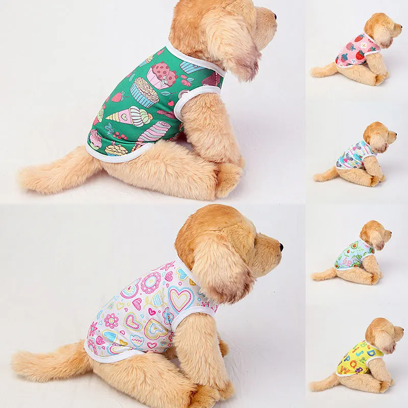 

Dog Versatile Printed Vests Cartoon Dog Shirt Summer Small Chihuahua Tshirt Puppy Yorkshire Terrier Ropa Perro Pets Clothing