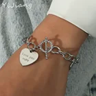 Купите 1 и получите 2 железный браслет-цепочка для мальчиков и девочек, популярные украшения в уличном стиле, полые аксессуары, подарок, женские браслеты