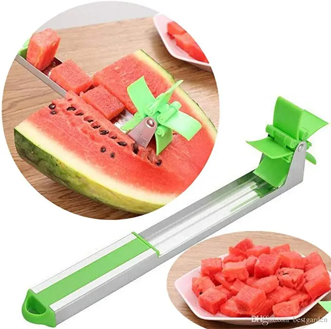 

2021 new Watermelon Slicer Cutter Stainless Steel Windmill Cut Watermelon Artifact Fruit Cutter Kitchen Gadgets Fruit Tool