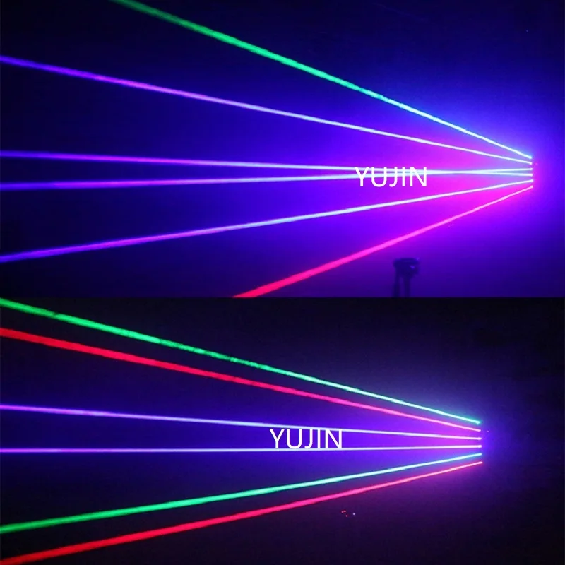 2 шт./лот rgb dj диско этапа лазерный луч 3W 6 глаза полноцветный жира сценический