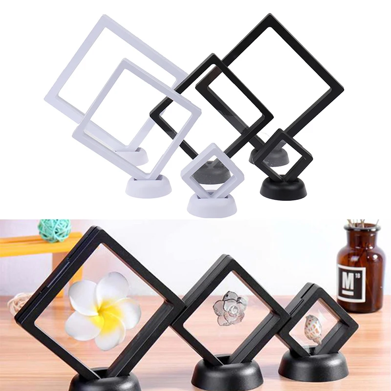 

Square 3D Floating Jewelry Coin Display Frame Holder Box Case Stand Home Decoration New Plastic
