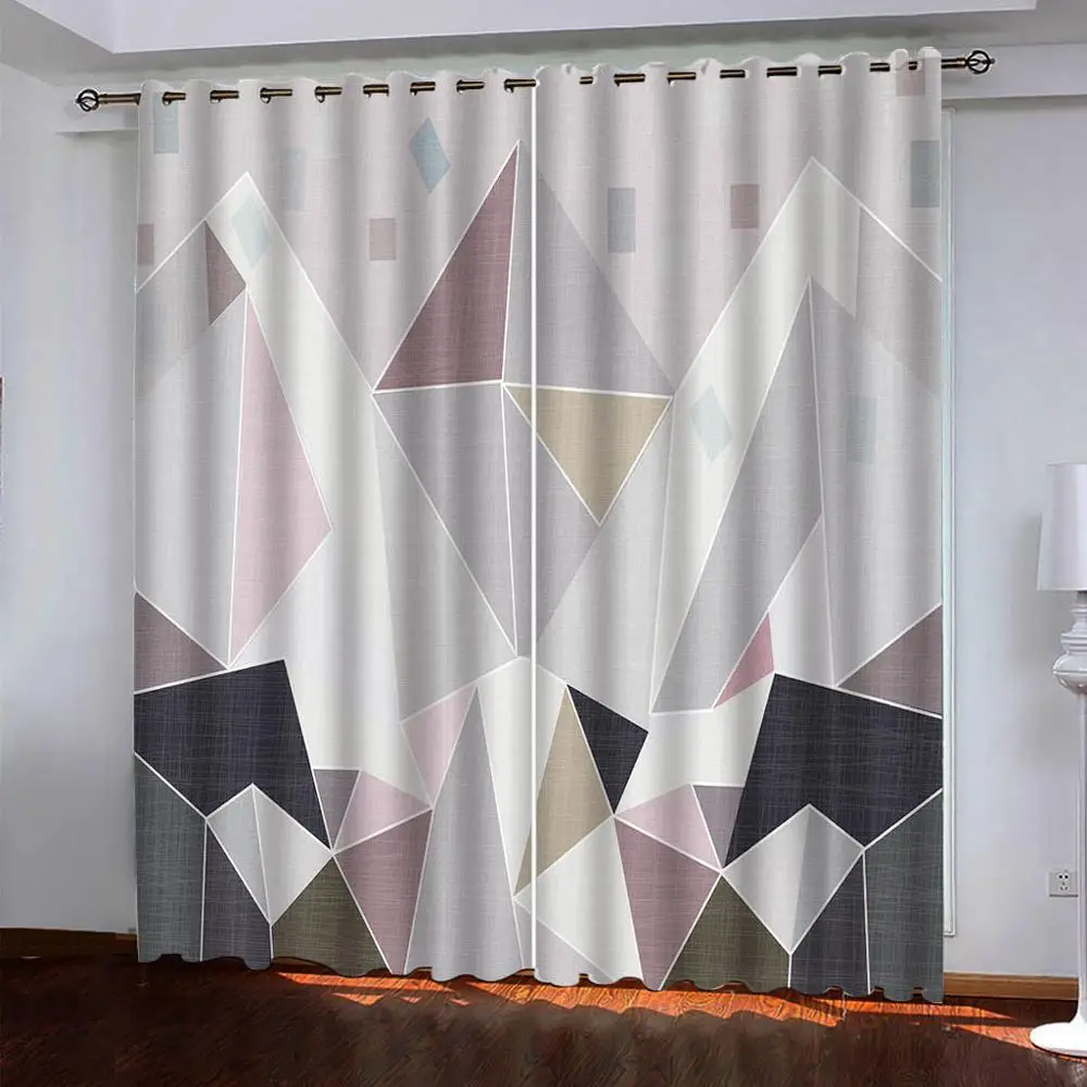 

Шторы на окна, затемняющие 3D занавески с геометрическим рисунком для спальни