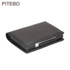 Мужской кошелек из натуральной кожи PITEBO Crazy Horse, деловой кошелек для мужчин с отделением для карт и отделением для монет, дорожный кошелек для мужчин