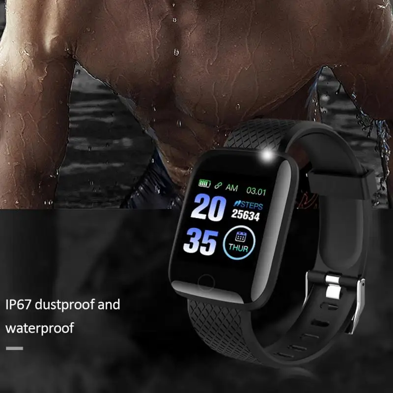 116 Plus Smart Watch IP67 Waterproof Color Screen Fitness Bracelet Heart Rate Blood Pressure Monitor Track Movement Pedometer |