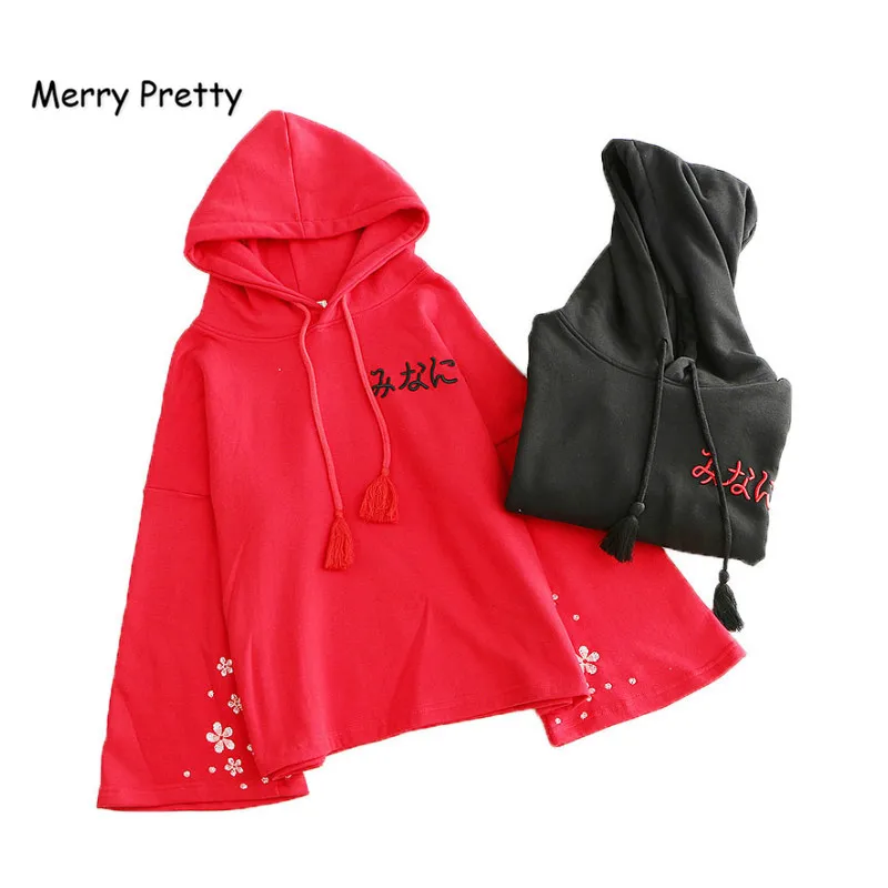 

XUANHAO Women Hooded Sweatshirts 2020 Autumn Long Sleeve Plus Velvet Pullovers For Femme Letter Embroidery Harajuku Hoodie