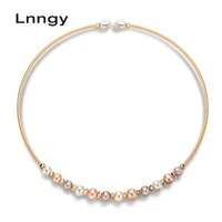 lnngy 14k gold filled chokers necklace 5 5 7mm natural freshwater pearl elegant pearl necklace chokers women jewelry gifts
