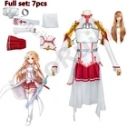 2021 Hot Sword Art Online Yuuki Asuna платье косплей костюм для женщин Униформа Хэллоуин косплей доспехи полный набор 7 шт. парик