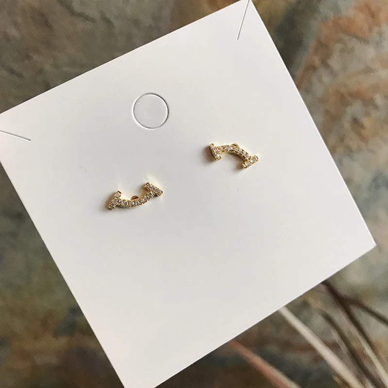 S925 Серебряные иглы новые корейские серьги для женщин девушки Стразы улыбка серьги темперамент дикие вечерние ювелирные изделия на свадьбу Подарки