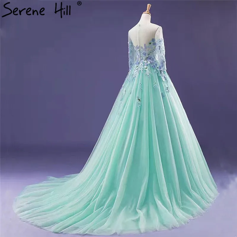Robe De Mariage мятно-зеленое свадебное платье Тюль с длинным рукавом фотография поезд свадебные Gwons Serene Хилл HM66373