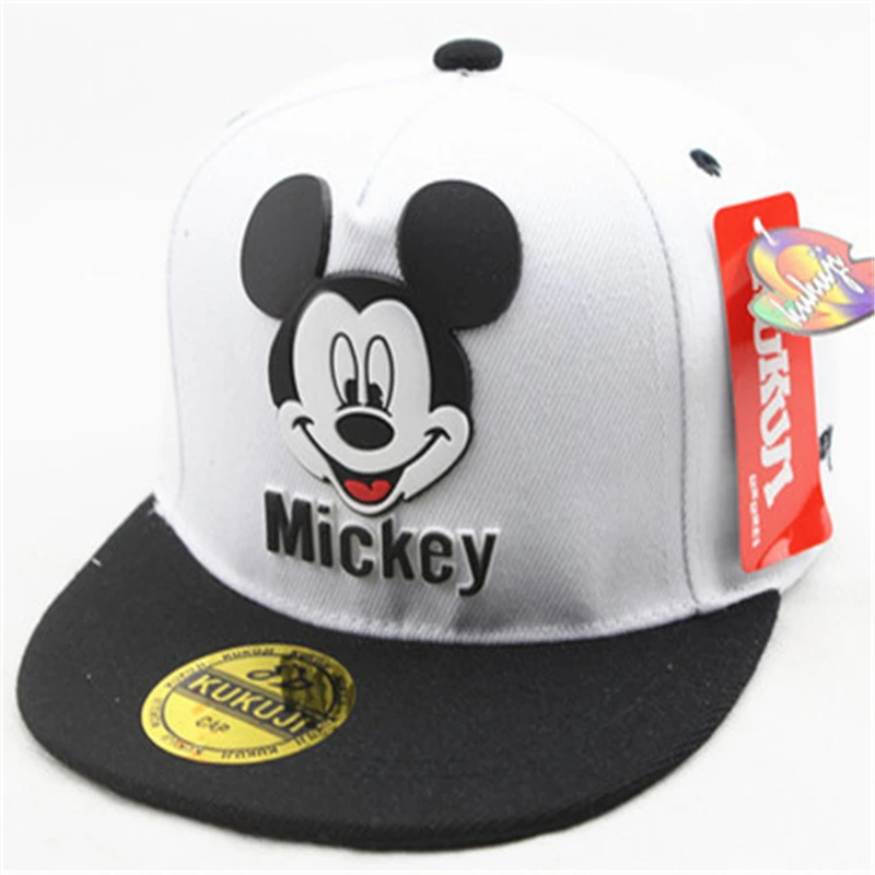 Бейсболка детская с Микки Маусом плоским козырьком регулируемая в стиле хип-хоп |