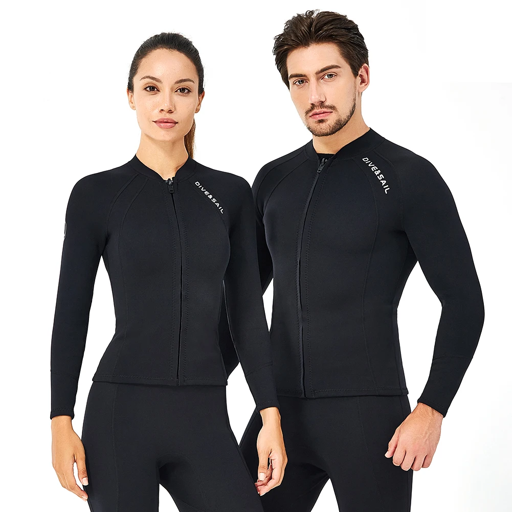 

Men Diving Long Sleeve Jacket Snorkeling Surf Wetsuit Zip Tops for Scuba Diving Surf Swim Snorkel Canoeing Women Surf Wetsuits