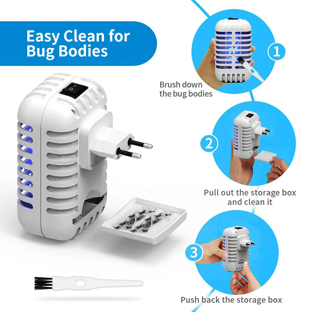 Household 2W Electric Mosquito Killer Lamp 360-400nm UV Light Attracts Flying Insects Bugs Mini LED Night with Storage Box | Лампы и
