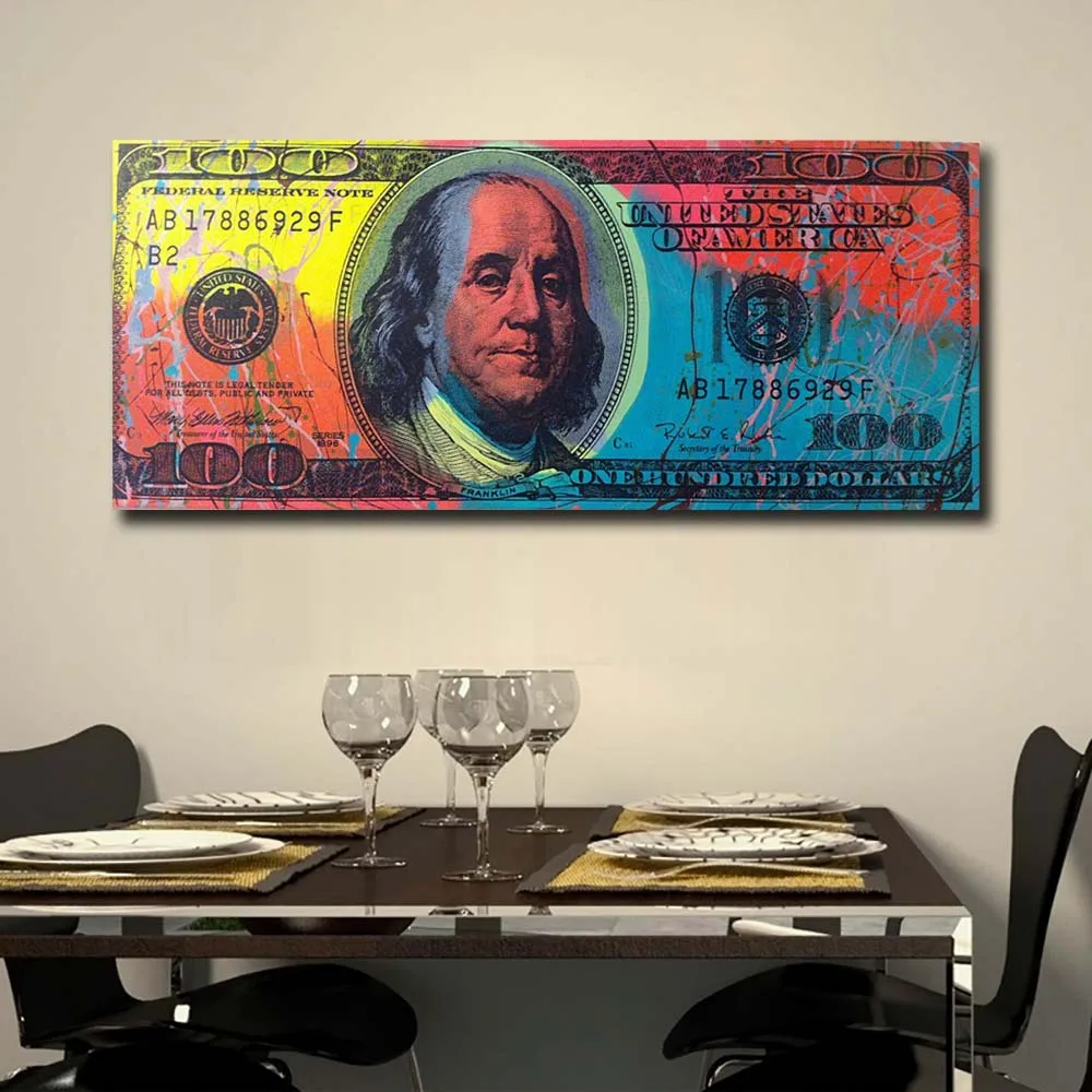 Модульные картины на холсте HD принты 1 шт. доллар купюр американская валюта