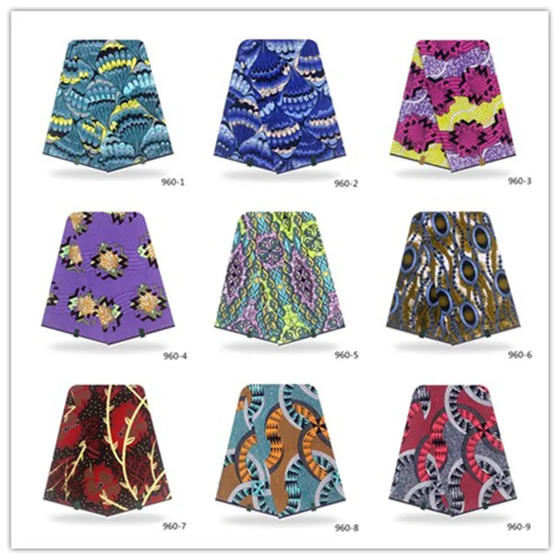 Настоящая 100% хлопчатобумажная ткань с рисунком в африканском стиле высокое