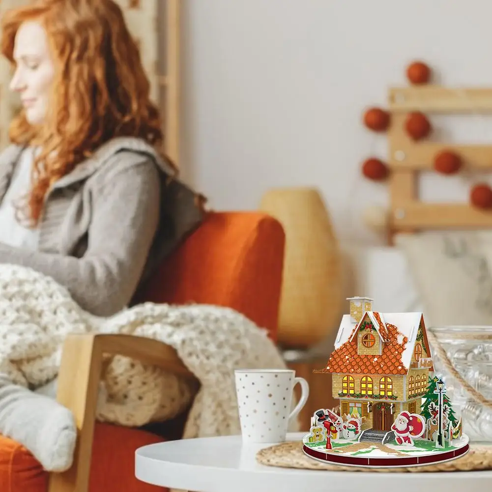 

Christmas Cottage 3D Puzzle Game Handmade Graffiti Early Education Educational Toys Puzzle Toys Kids Children Christmas Gift