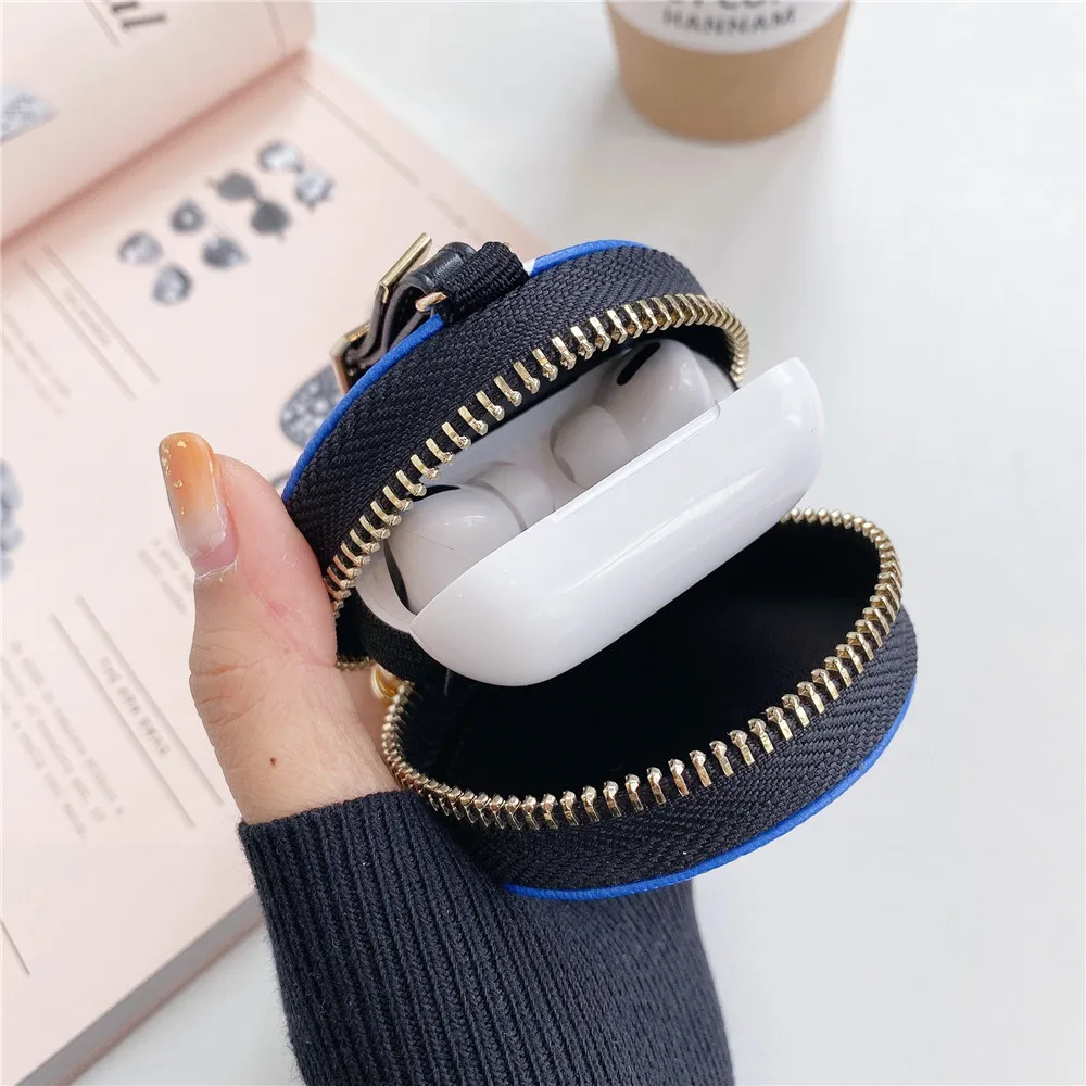 

For Apple Airpods Earphone accessories French luxury brand universal design earphone storage bag with lanyard For Airpods 3 2 1