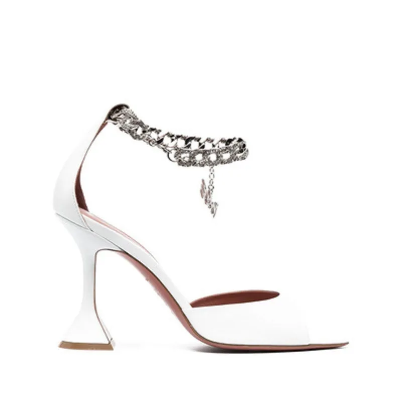 Женские босоножки с цепочкой роскошные дизайнерские брендовые туфли-лодочки