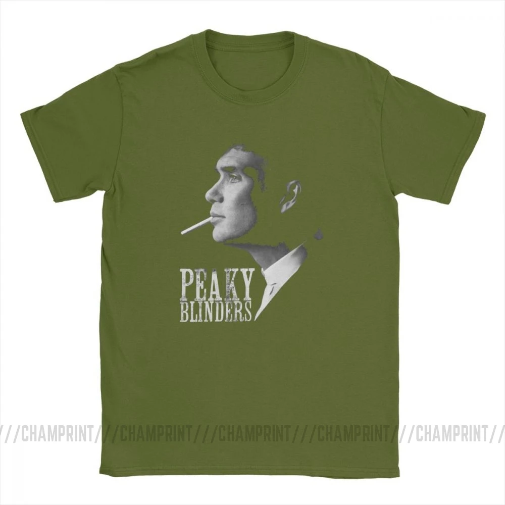 Peaky Blinders футболка для мужчин, с коротким рукавом, новинка, футболки с круглым вырезом, хлопок, топы, идея подарка, футболка размера плюс - Цвет: Армейский зеленый