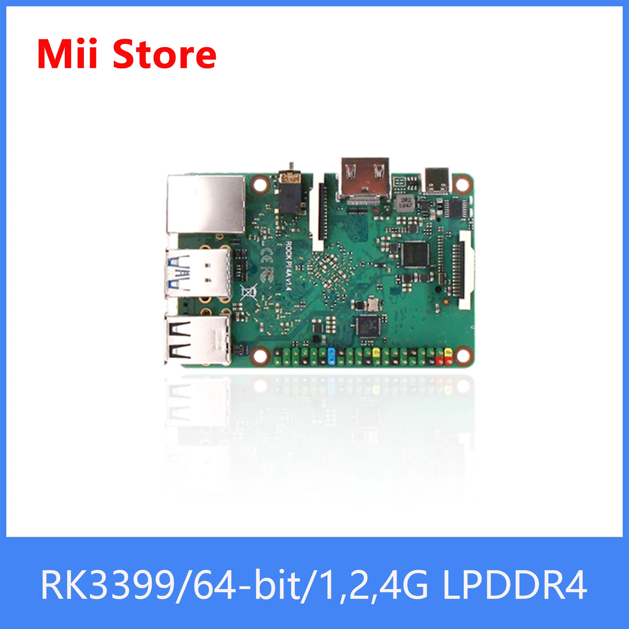 Плата ROCK PI 4B Rockchip RK3399 высокоскоростная версия OP1 SBC/один компьютер на борту eMMC