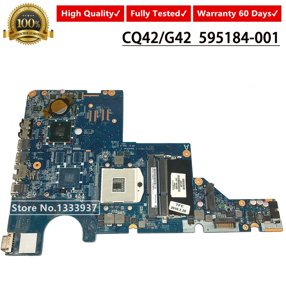 595184 001 материнская плата для ноутбука HP CQ42 G62 G42 G72 CQ62 DA0AX1MB6F0 HM55|Материнские платы| |