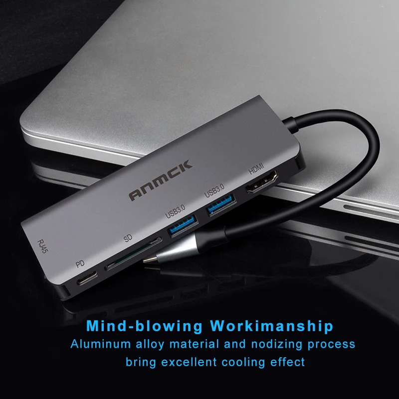 Anmck USB C концентратор к мульти HDMI 3 0 RJ45 Кардер ридер OTG адаптер разветвитель для MacBook