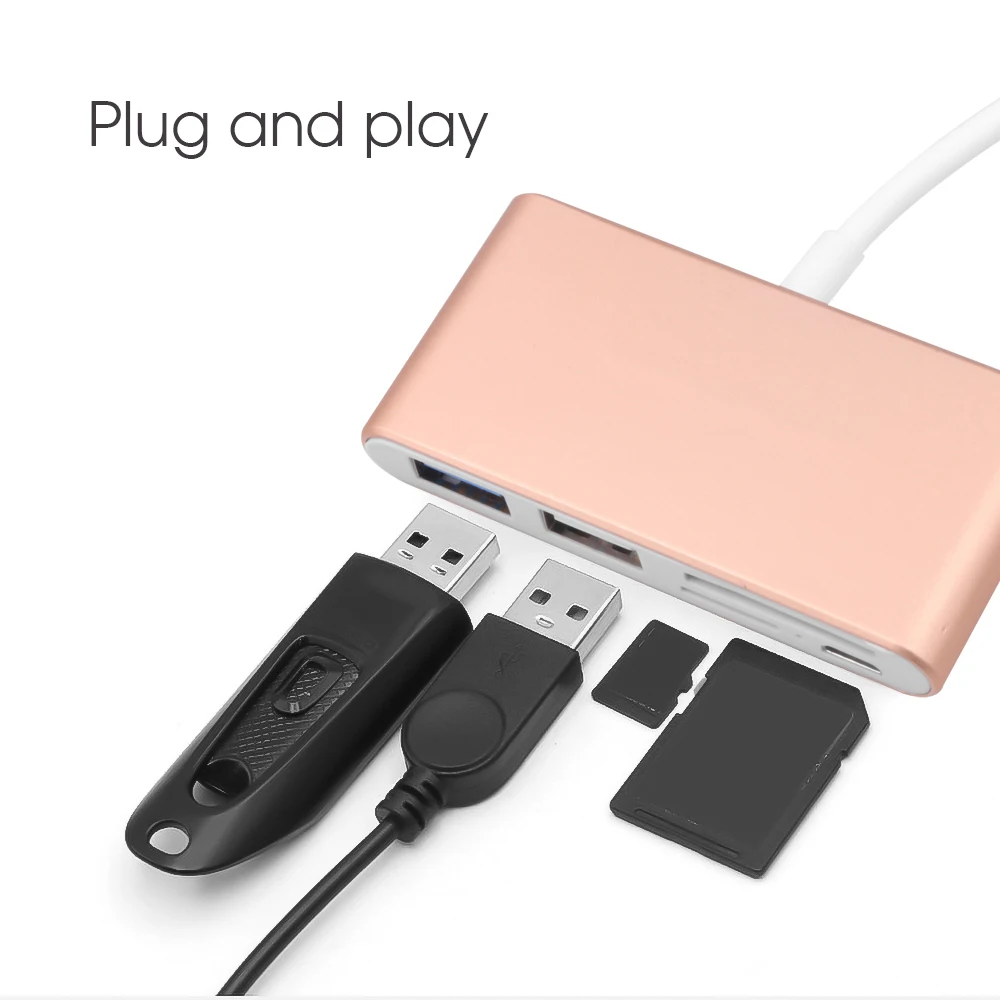 USB C концентратор kebidu 5 в 1 устройство для чтения карт SD/TF OTG 3 высокоскоростной