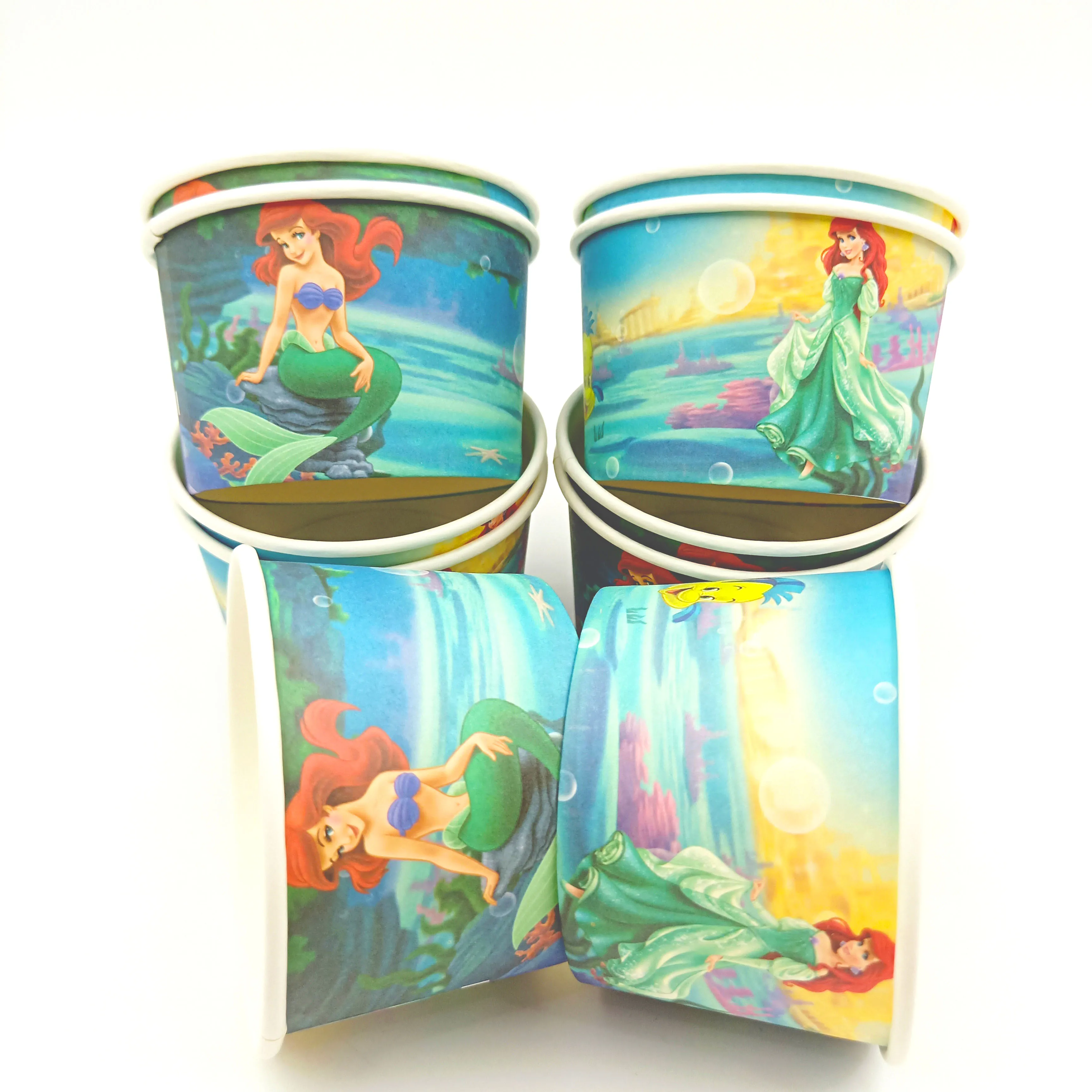 10 шт./лот Русалка тема мороженое чашки ребенок душ вечерние принадлежности чаша
