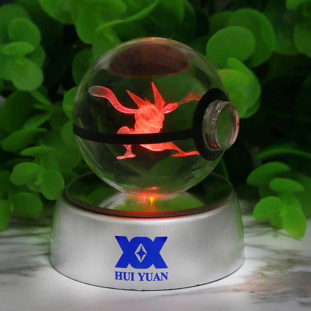 Greninja Хуэй юань 3D Хрустальный шар Светодиодная лампа для Покемон серии Пикачу/генгар/Jigglypuff 5 см настольное украшение свет стеклянный шар HY-668 - Цвет: Greninja