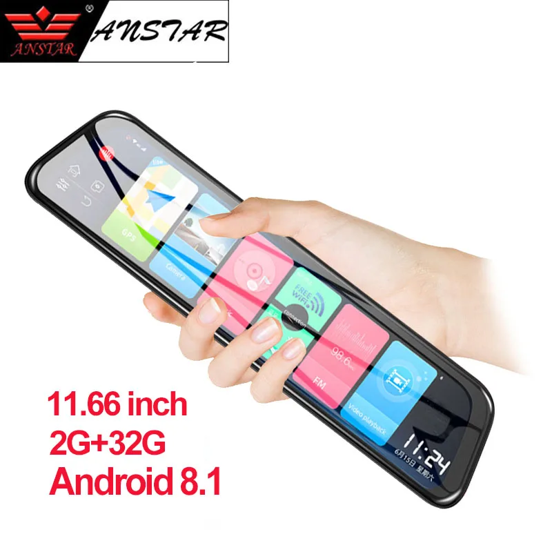 Anstar 11.66&quot 4G Rearview Mirror 2+32GB Android 8.1 Car DVR Video Recorder ADAS GPS Auto Registrar Dash Cam | Автомобили и