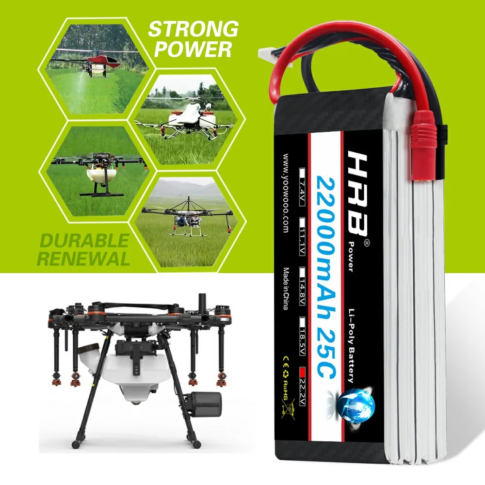 Аккумулятор HRB Lipo DJI Mini Drone 6s 22 2 V 22000mAh 25C для мультикоптера распространения Wings S800