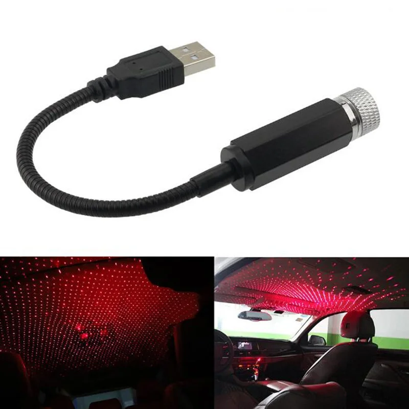 USB декоративный светодиодный светильник для крыши автомобиля звезды ночник