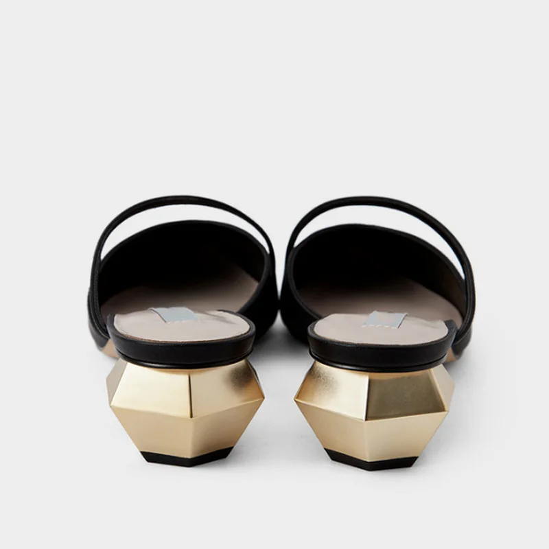 

Pointed Sandals Spring New Products Ladies Simple Pointed Toe Mid-heel Sandals Geometric Thick Heel Sandals Women's Shoes