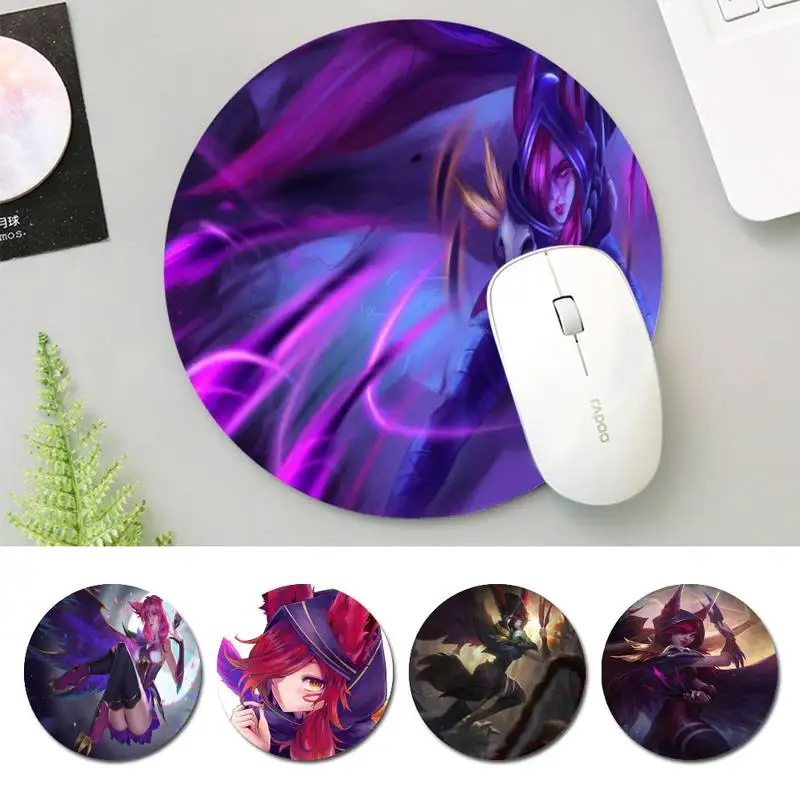 

Pattern LOL Xayah Mouse Mat Keyboard Mat Desk Durable Desktop Mousepad Rubber Gaming Round Mouse Pad Office Mouse Mat