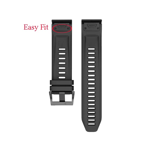 Black 26 мм 22 мм силиконовый ремешок для часов Garmin Fenix 5X5 Plus 3 3HR D2 S60 MK1 Смарт-часы Quick Release Easyfit ремешок на запястье - Цвет ремешка: Black