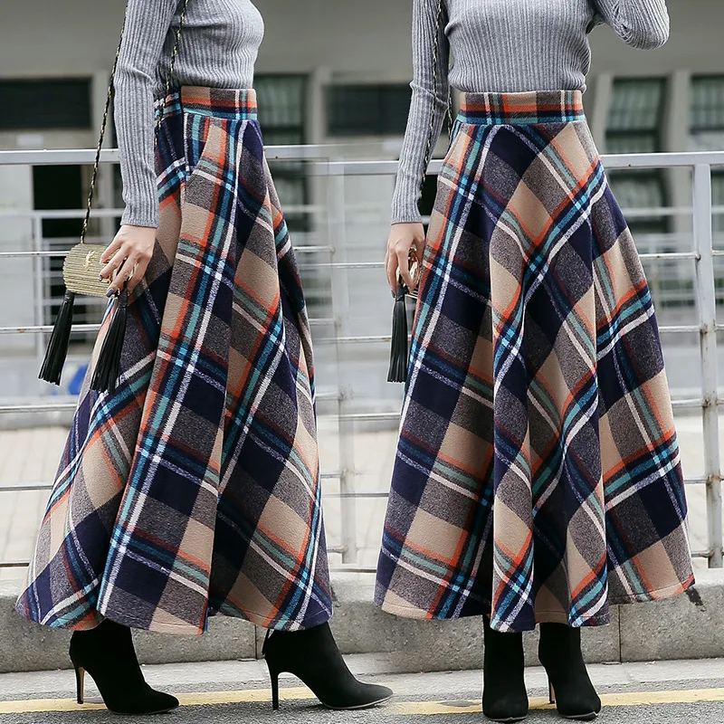 Юбки длинные юбки высокой талии темперамент поставленный зонтик юбка на женский