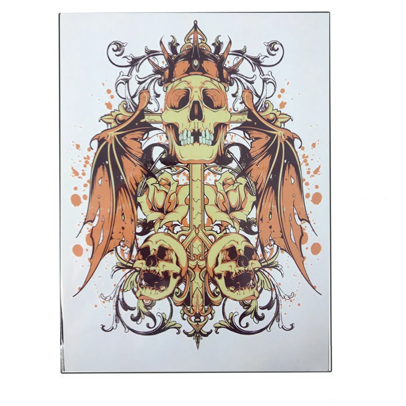 Водостойкие временные тату-наклейки с павлином и цветком 21 х15 см | Красота