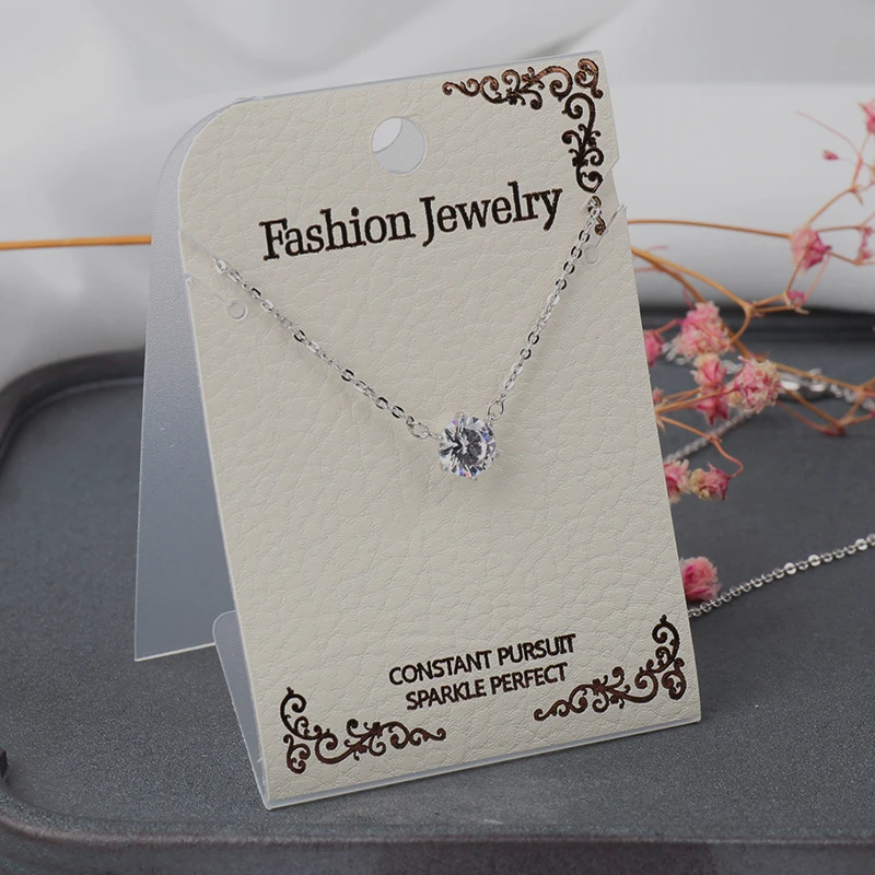 Простой Большой AAA кубический цирконий кулон ожерелье Золотая цепочка круглые