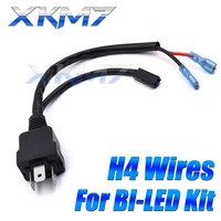 h4 9003 led connector relay harness wires for bi led projector lens h4 adapters cable wiring