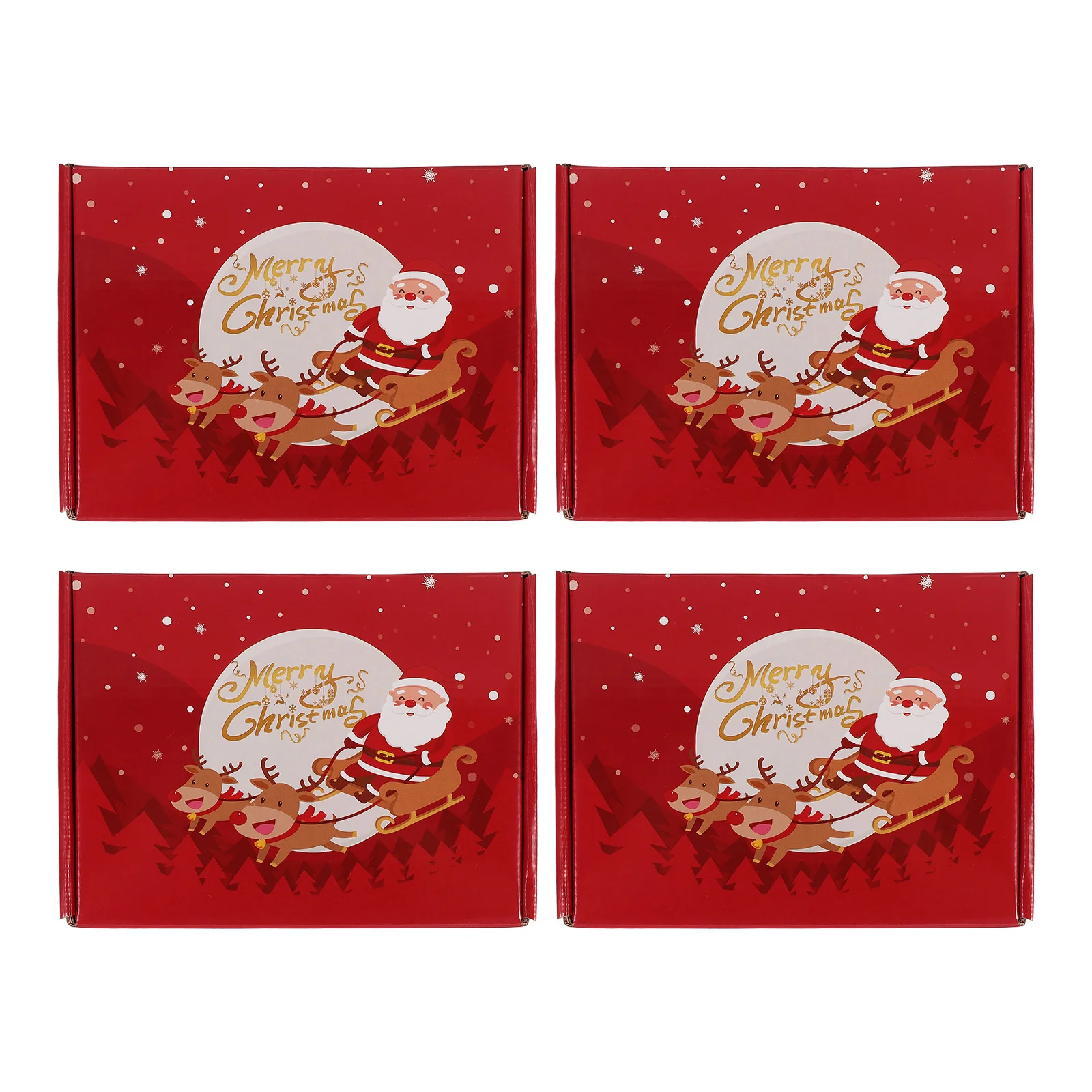 

4Pcs Christmas Gift Boxes Festival Packaging Boxes Christmas Party Favor Boxes