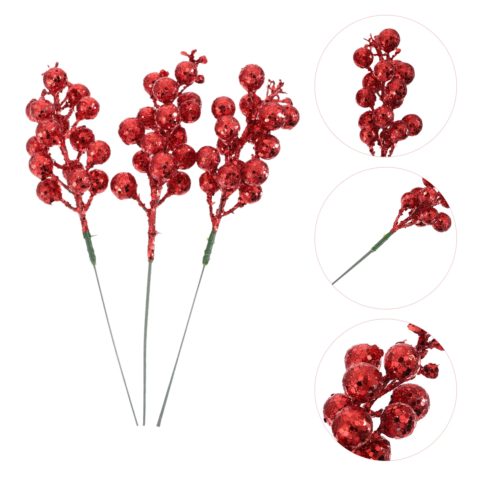 

12Pcs Simulation Christmas Berries Branches Christmas Party Garland Accessories