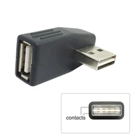 usb 2 0 a type male to female extension adapter 90 degree left right angled reversible design black color