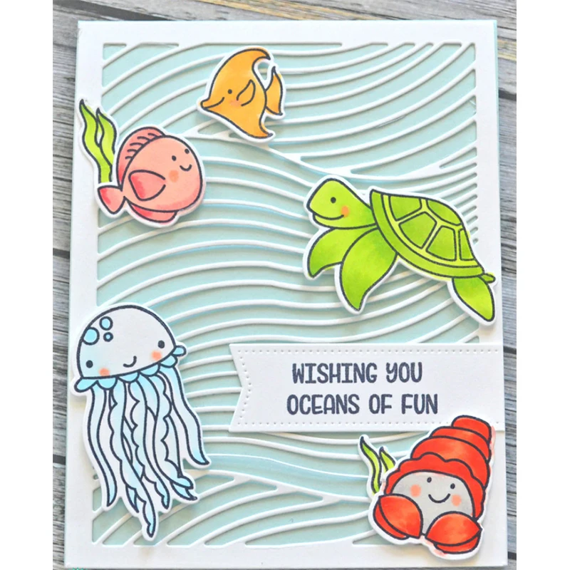 Новинка 2021 прямоугольная рамка волнистый полосатый фон металлические Вырубные