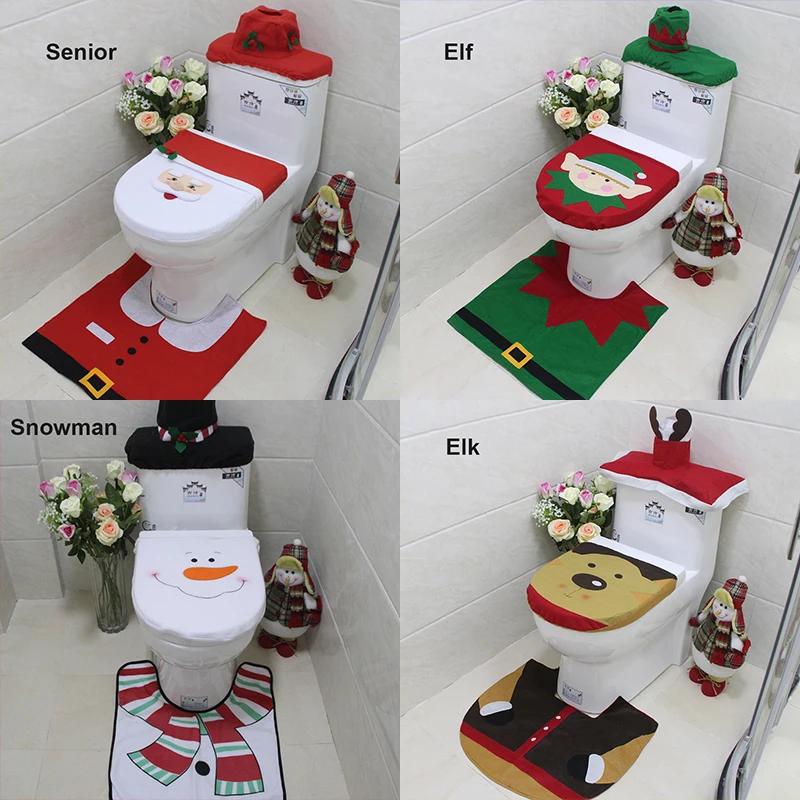 

3 шт., новогодние чехлы на сиденья унитаза