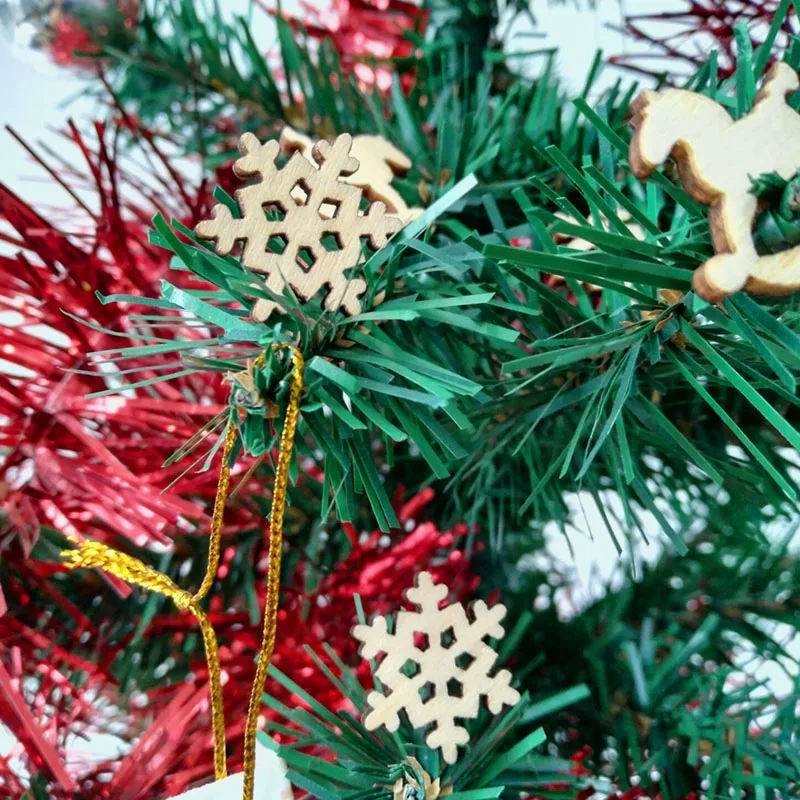 100 шт деревянные рождественские украшения мини Рождественские Елочные Украшения