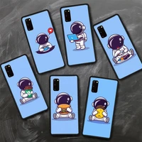 cartoon line space astronaut phone case for redmi note 5 5a 7 6 8 8t 9 10 4 6 9 10 s pro max fundas cover
